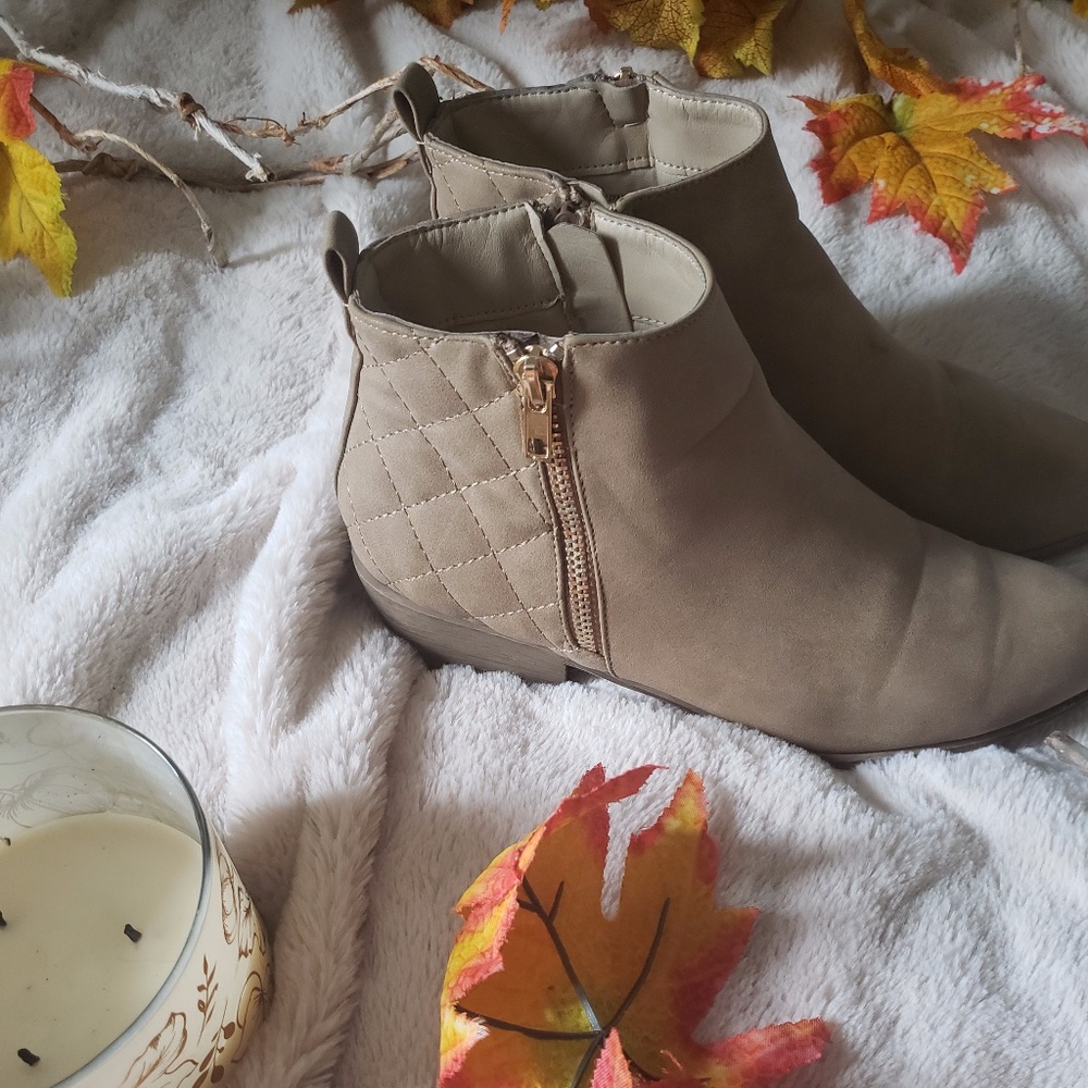 Beige ankle boots